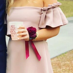 ASOS off-shoulder pale pink dress size 4